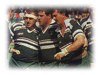 Jordana, Maurin, Triep, la premi�re ligne de la demi contre Brive en 96